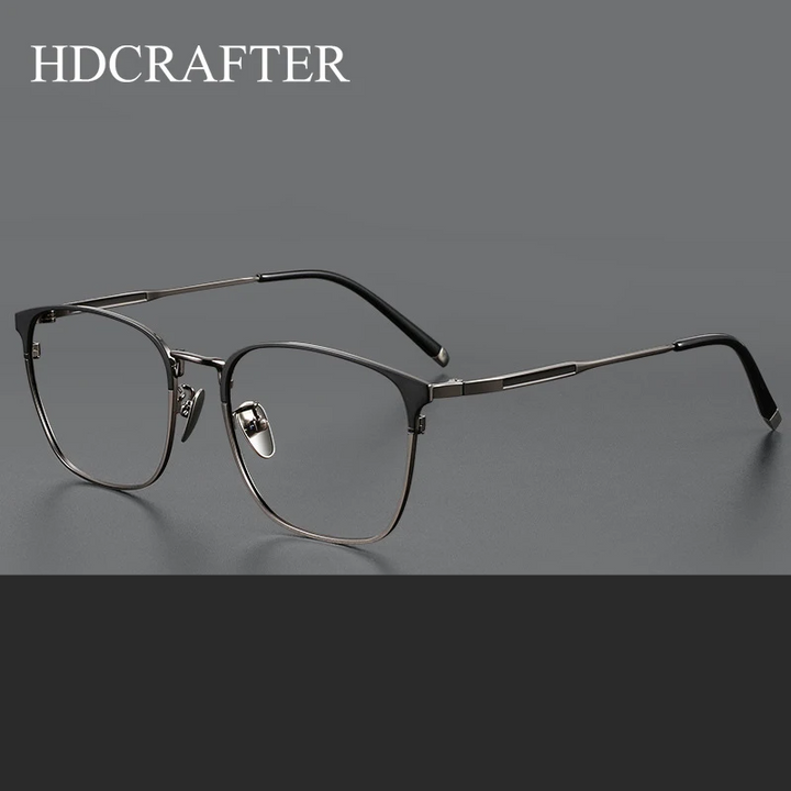 Hdcrafter Unisex Full Rim Square Titanium Eyeglasses 49976