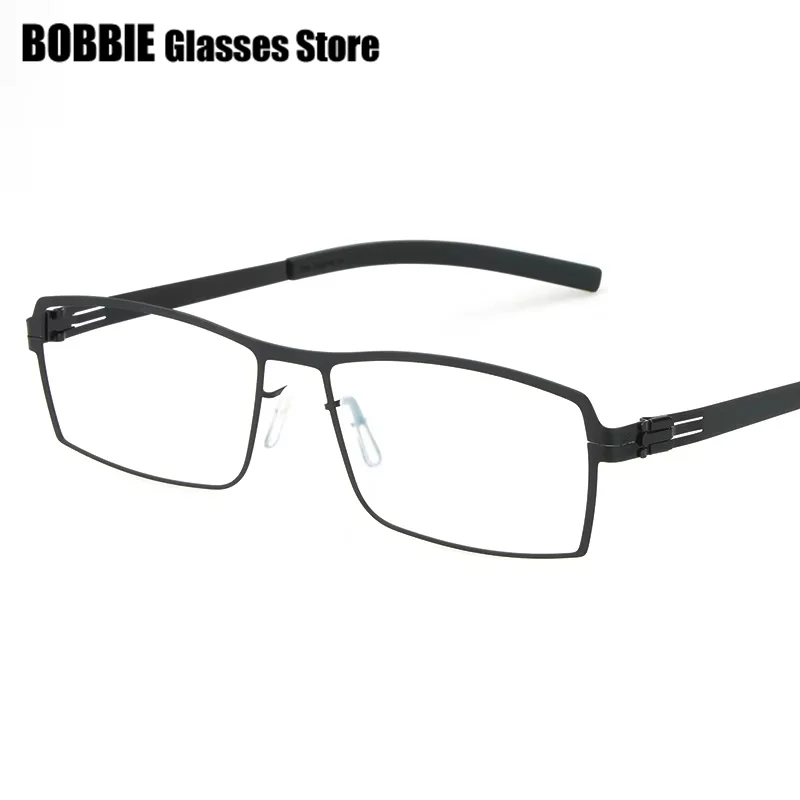 Bobbie Unisex Full Rim Square Screwless Steel Eyeglasses 508576