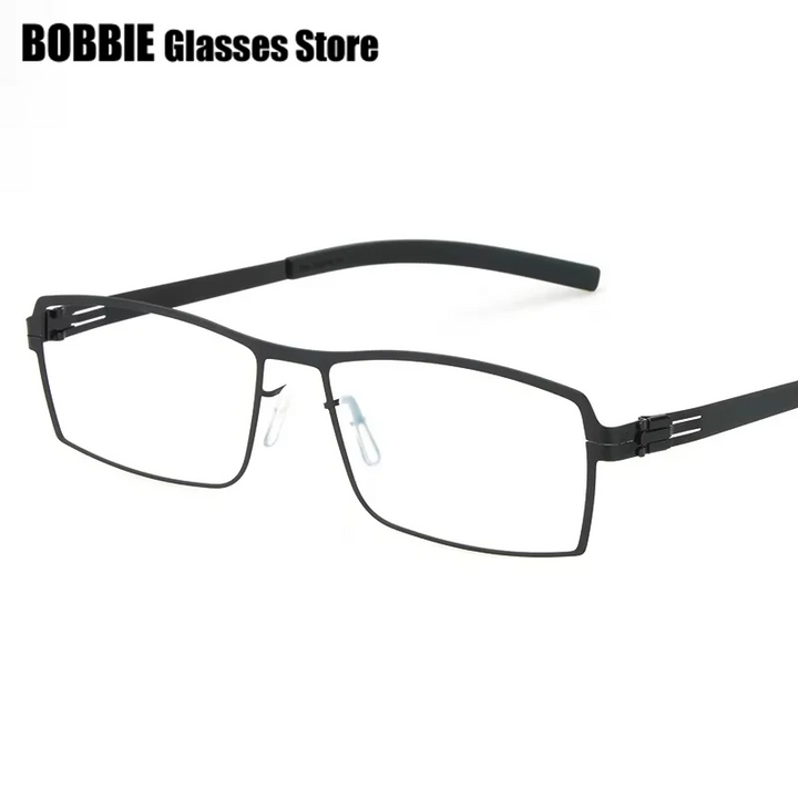 Bobbie Unisex Full Rim Square Screwless Steel Eyeglasses 508576