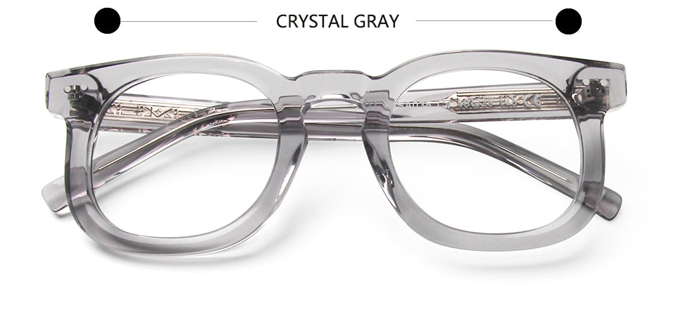 Esnbie Unisex Full Rim Oval Square Thick Acetate Eyeglasses 230359.