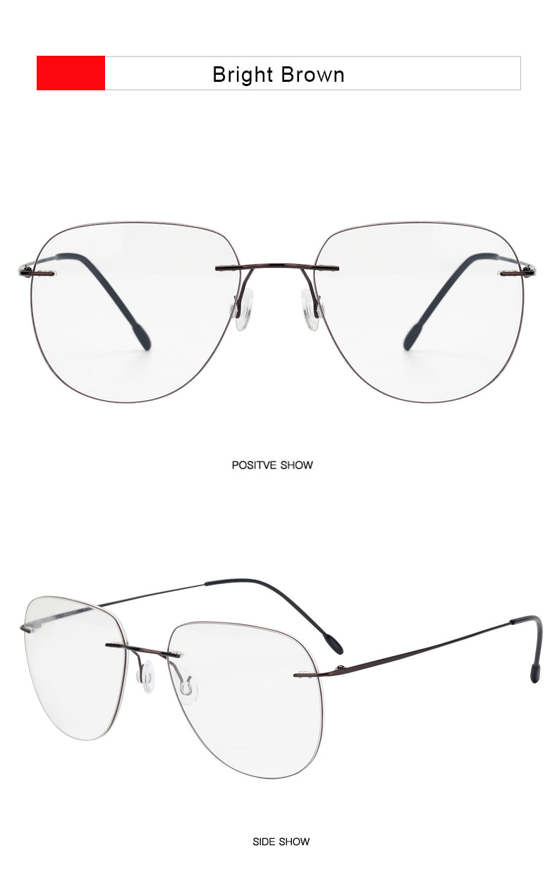 Krasivyy Unisex Rimless Oval Titanium Eyeglasses Kr05.