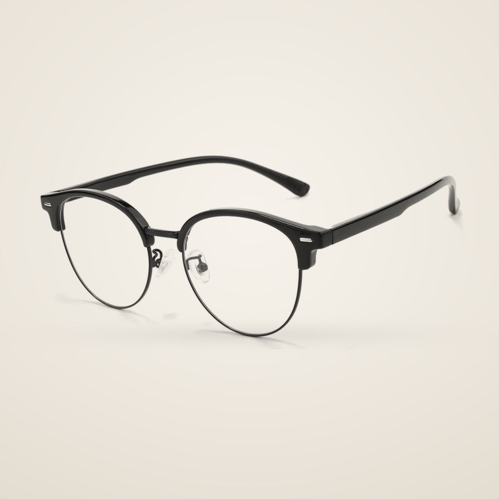 Bclear Unisex Half Rim Round TR90 Alloy Eyeglasses R6061ZF — view 3 | Bclear at FuzWeb