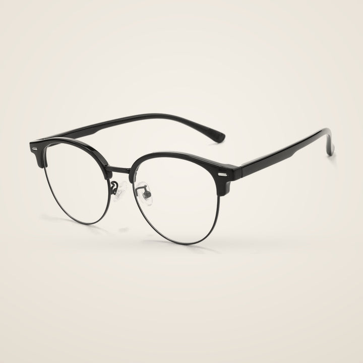 Bclear Unisex Half Rim Round TR90 Alloy Eyeglasses R6061ZF — view 3 | Bclear at FuzWeb