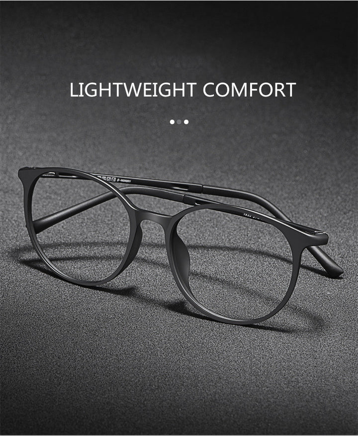 Kocolior Unisex Full Rim Irregular Round Tr 90 Titanium Eyeglasses 1935 — view 4 | Kocolior at FuzWeb