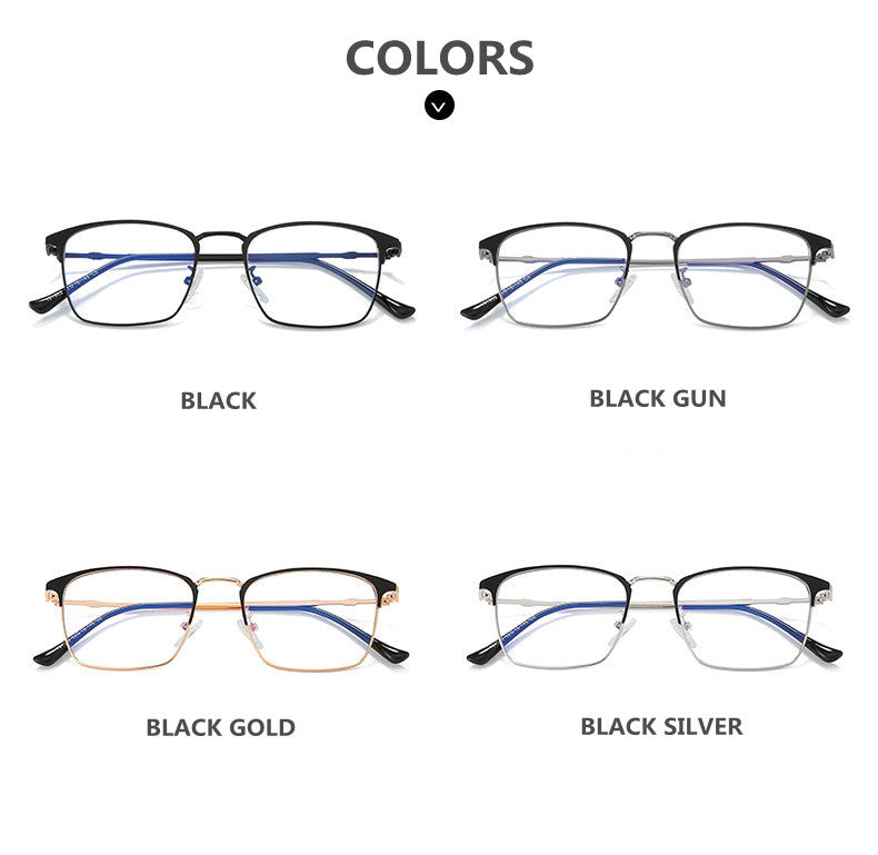 Kocolior Unisex Full Rim Square Alloy Hyperopic Reading Glasses 101902 — view 8 | Kocolior at FuzWeb