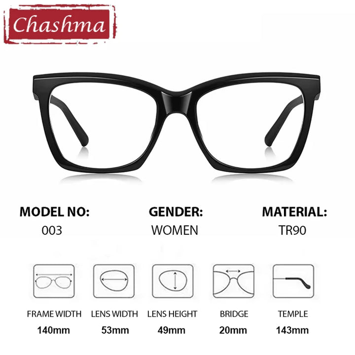 Chashma Ottica Unisex Full Rim Square Tr 90 Titanium Eyeglasses 40003