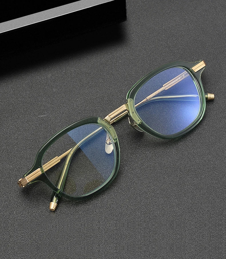 Chashma Unisex Full Rim Oval Square Acetate Titanium Eyeglasses 778828