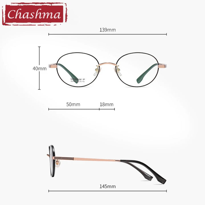 Chashma Women's Full Rim Round Titanium Eyeglasses 31101 Full Rim Chashma   