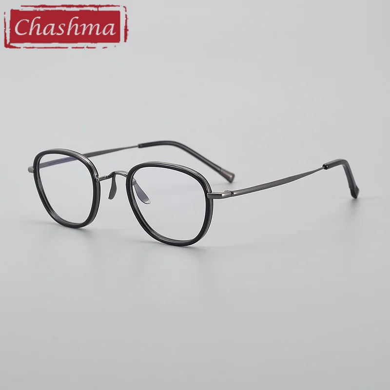 Chashma Unisex Full Rim Polygon Titanium Acetate Eyeglasses 881750