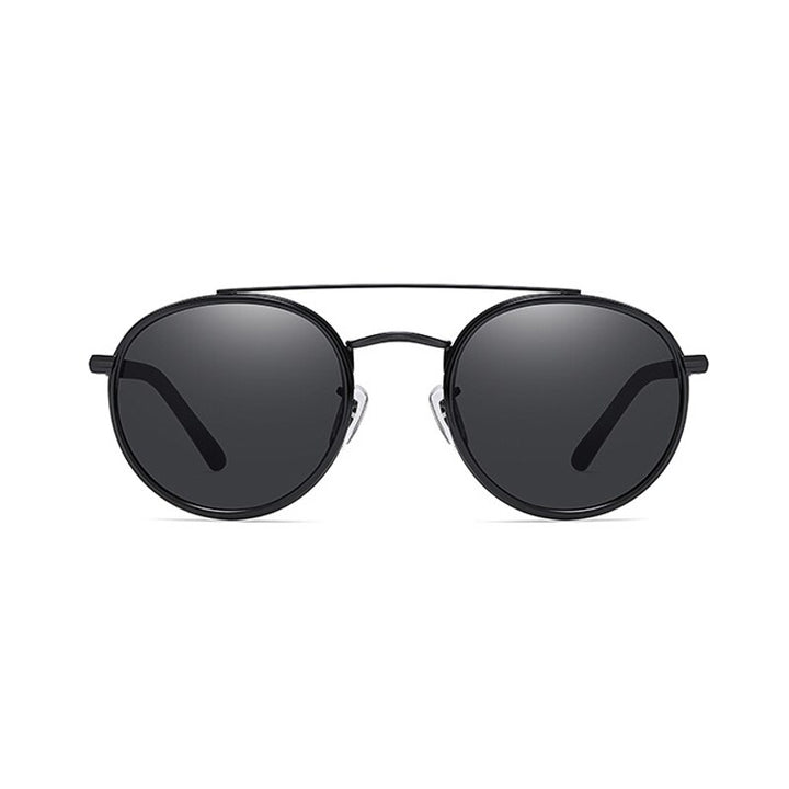 Yimaruili Unisex Full Rim Round Double Bridge Alloy Polarized Sunglasses C3816 Sunglasses Yimaruili Sunglasses   