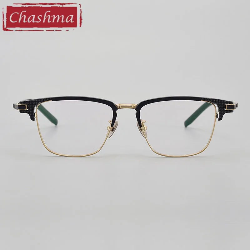 Chashma Unisex Full Rim Square Titanium Acetate Eyeglasses 190802 Full Rim Chashma   