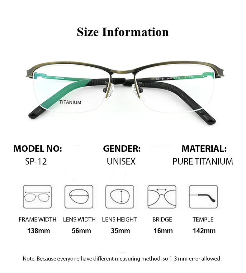 Chashma Unisex Semi Rim Brow Line Titanium Eyeglasses 190812 Semi Rim Chashma   