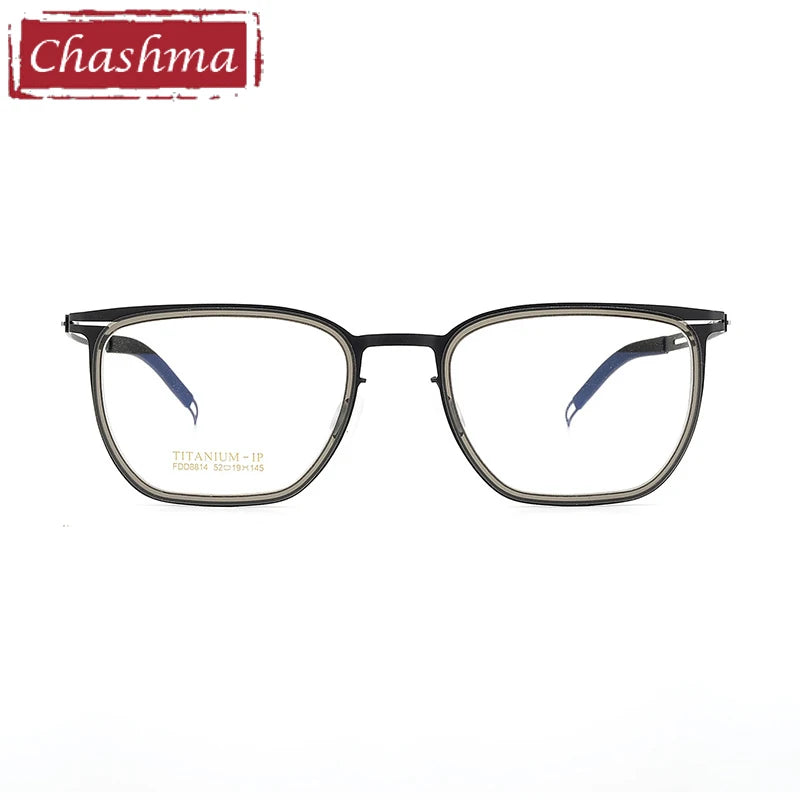 Chashma Unisex Full Rim Square Acetate Titanium Eyeglasses 8814 Full Rim Chashma   