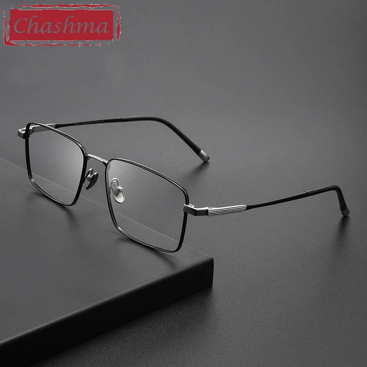 Chashma Ottica Men's Full Rim Square Titanium Eyeglasses 62802