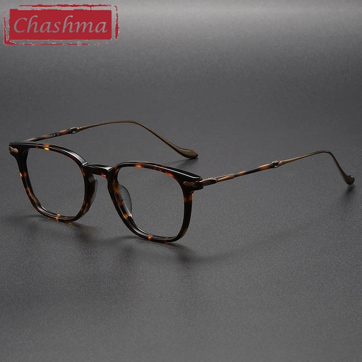 Chashma Ochki Women's Full Rim Square Acetate Titanium Eyeglasses 932052
