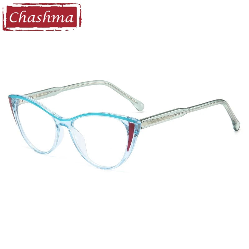 Chashma Ochki Women's Full Rim Cat Eye Tr 90 Alloy Eyeglasses 95125
