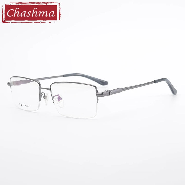 Chashma Ottica Unisex Semi Rim Square Titanium Eyeglasses 9011 Semi Rim Chashma Ottica   