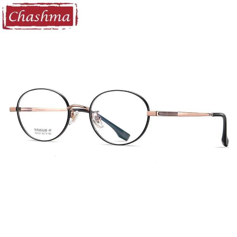 Chashma Women's Full Rim Round Titanium Eyeglasses 31101 Full Rim Chashma   