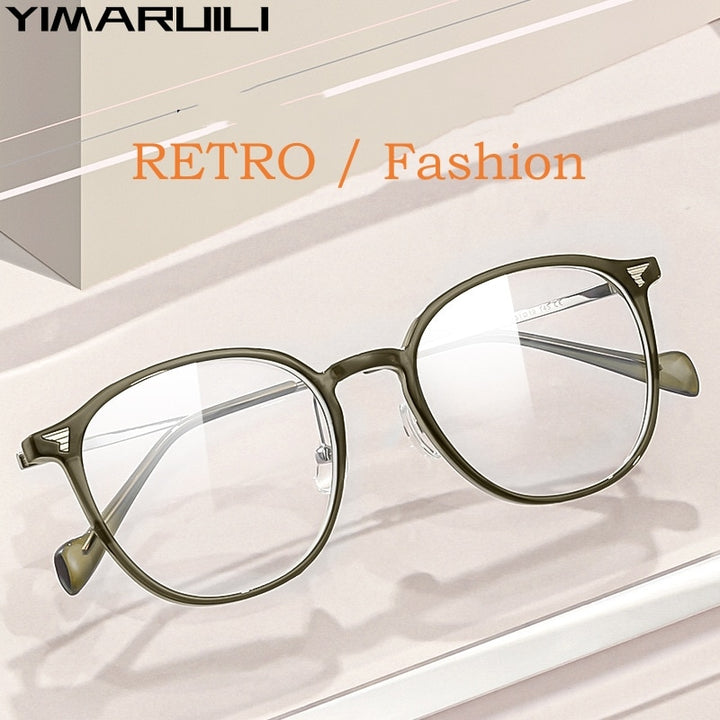 Yimaruili Unisex Full Rim Square Tr 90 Alloy Eyeglasses 01247 Full Rim Yimaruili Eyeglasses   