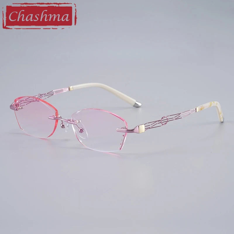 Chashma Women's Rimless Oval Square Titanium Eyeglasses 658072
