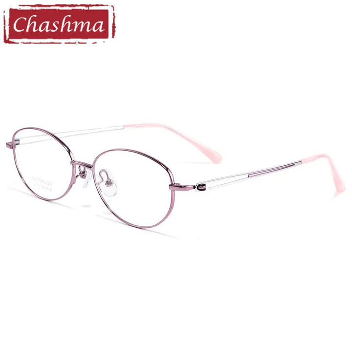 Chashma Women's Full Rim Oval Square Titanium Eyeglasses 19110 Full Rim Chashma Pink-Purple  