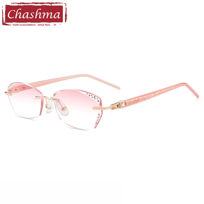 Chashma Women's Rimless Oval Butterfly Titanium Eyeglasses 669158