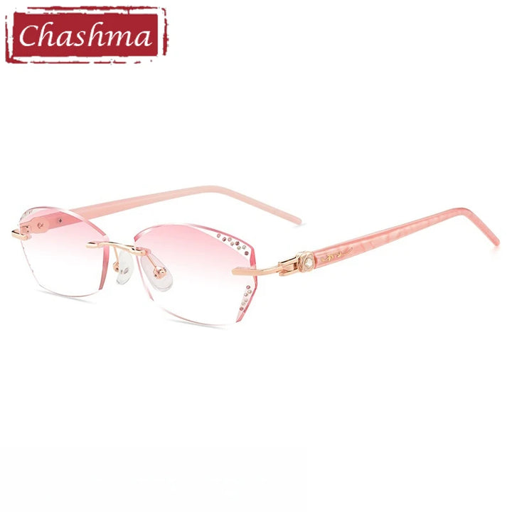 Chashma Women's Rimless Oval Butterfly Titanium Eyeglasses 669158