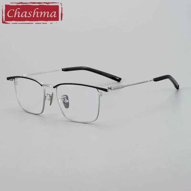 Chashma Unisex Full Rim Square Brow Line Titanium Eyeglasses 966156