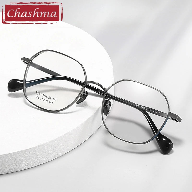 Chashma Ochki Women's Full Rim Polygon Titanium Eyeglasses 396955