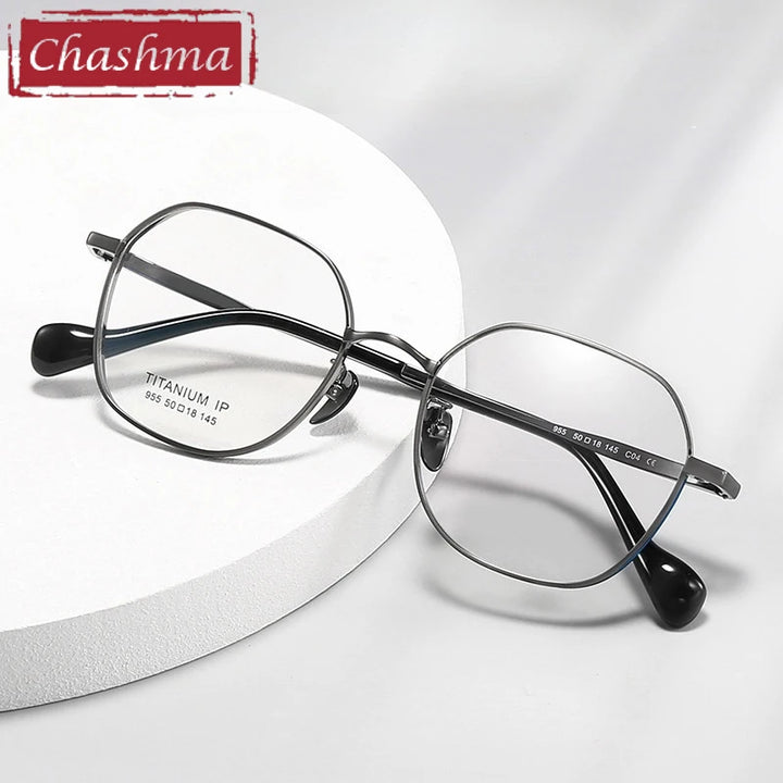 Chashma Ochki Women's Full Rim Polygon Titanium Eyeglasses 396955