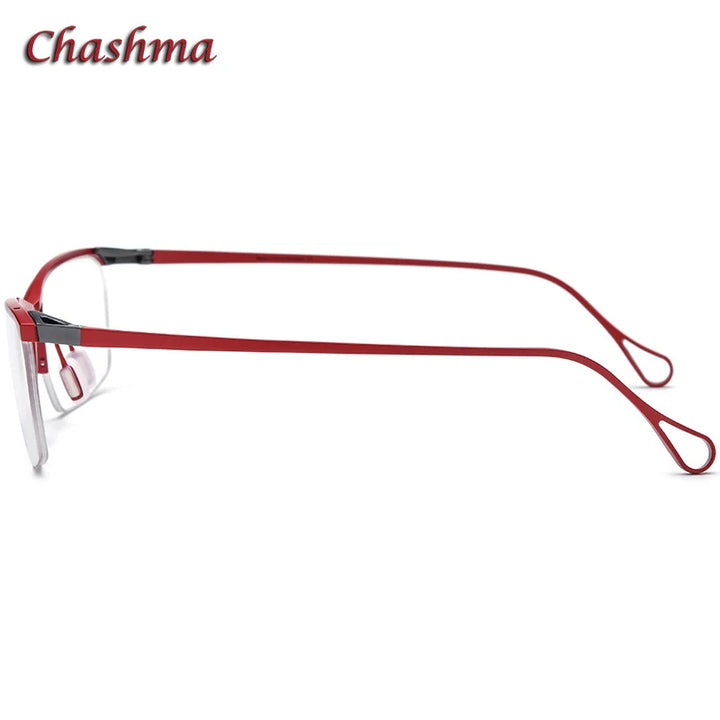 Chashma Ochki Unisex Semi Rim Brow Line Square Titanium Eyeglasses 5757 Semi Rim Chashma Ochki   