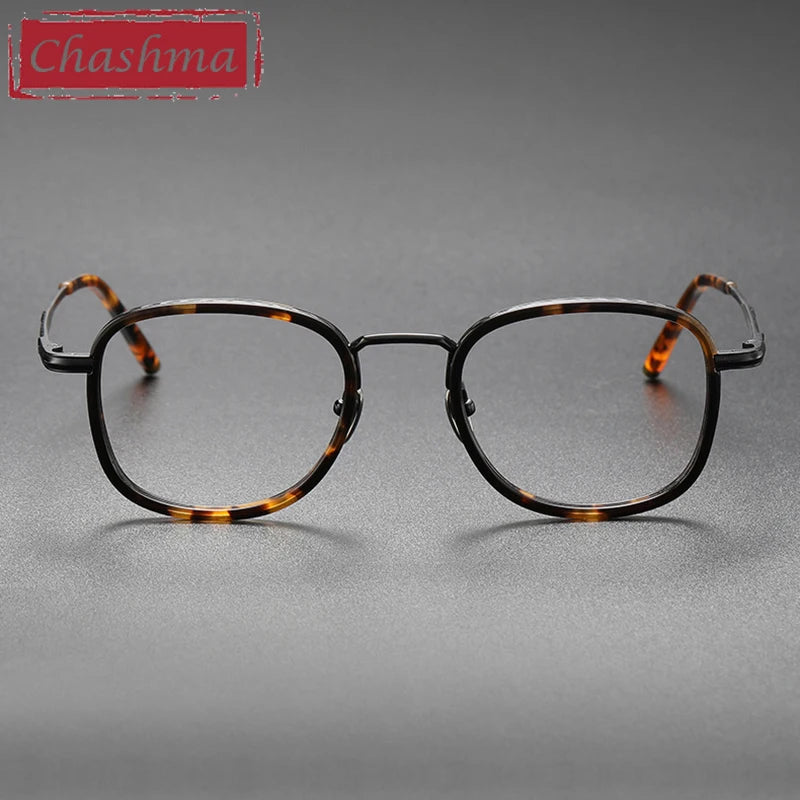 Chashma Unisex Full Rim Square Titanium Acetate Eyeglasses 14550 Full Rim Chashma   