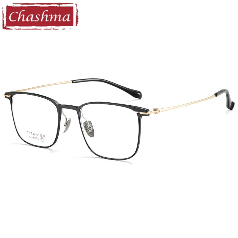 Chashma Ottica Unisex Full Rim Square Titanium Eyeglasses 406254