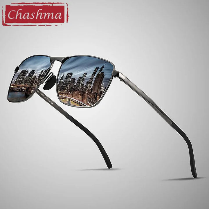 Chashma Ottica Men's Full Rim Square Stainless Steel Polarized  Sunglasses 2462 Sunglasses Chashma Ottica   