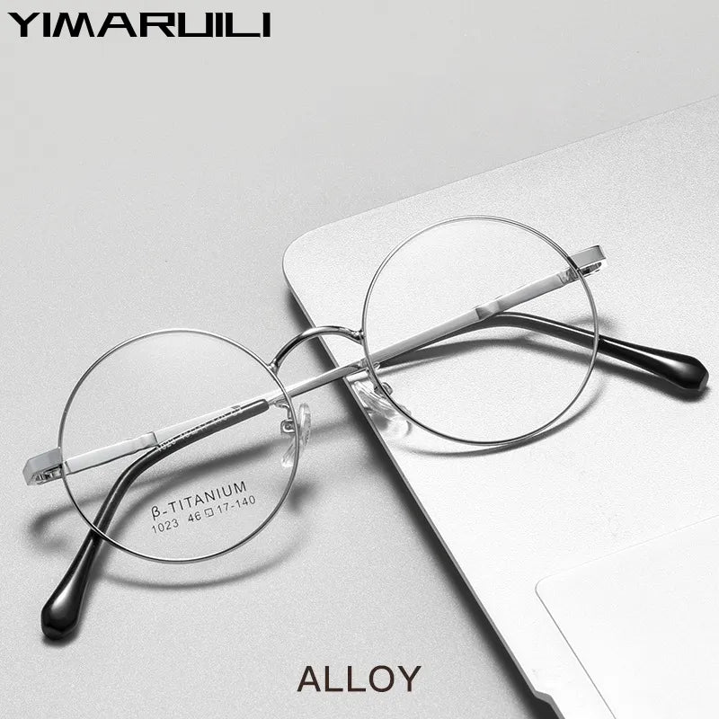 Yimaruili Unisex Full Rim Small Round Alloy Eyeglasses 1023th Full Rim Yimaruili Eyeglasses   