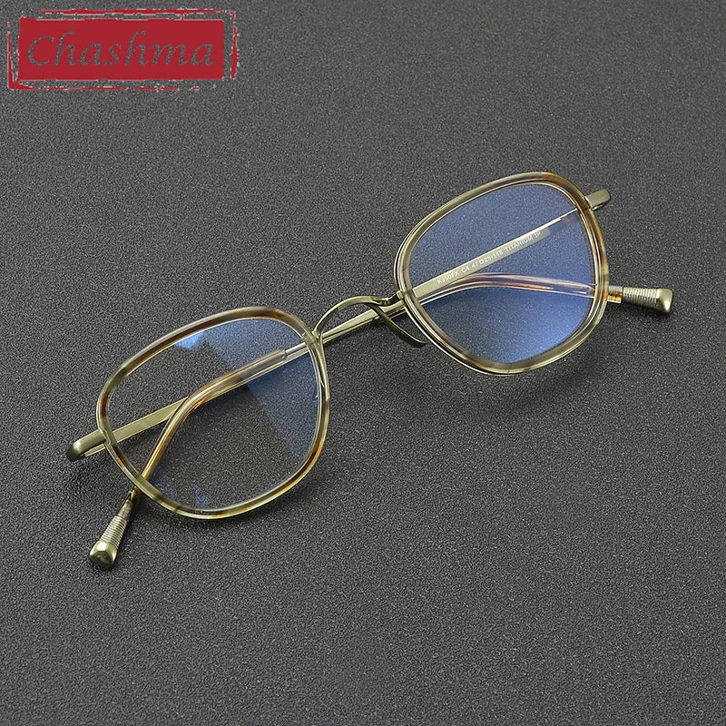 Chashma Unisex Full Rim Polygon Titanium Acetate Eyeglasses 881750