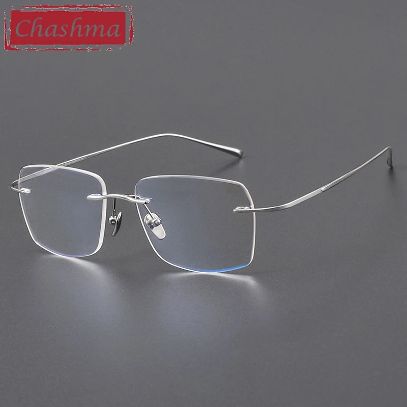 Chashma Ochki Women's Rimless Square Titanium Eyeglasses 881819