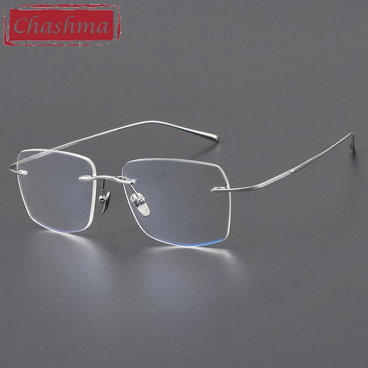 Chashma Ochki Women's Rimless Square Titanium Eyeglasses 881819
