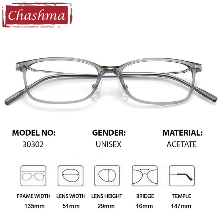 Chashma Ottica Women's Full Rim Square Acetate Alloy Eyeglasses 430302