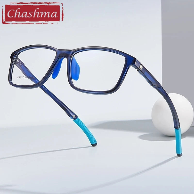 Chashma Ochki Unisex Full Rim Square Tr 90 Titanium Eyeglasses 960107