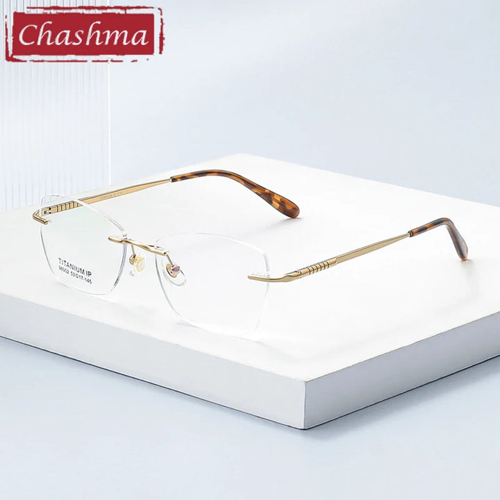 Chashma Ottica Women's Rimless Square Titanium Alloy Eyeglasses 98002 Rimless Chashma Ottica