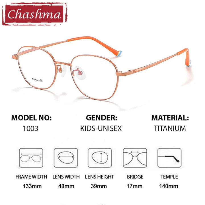 Chashma Ottica Unisex Teen Full Rim Oval Titanium Eyeglasses 10036
