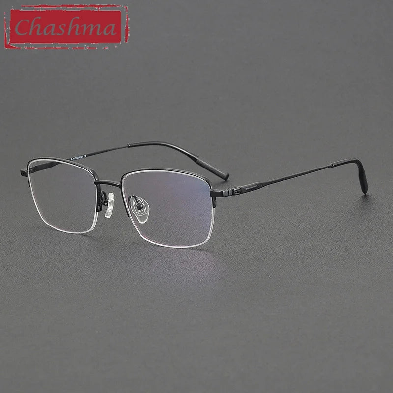 Chashma Men's Semi Rim Polygon Square Titanium Eyeglasses 781055