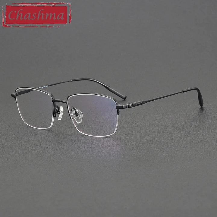 Chashma Men's Semi Rim Polygon Square Titanium Eyeglasses 781055