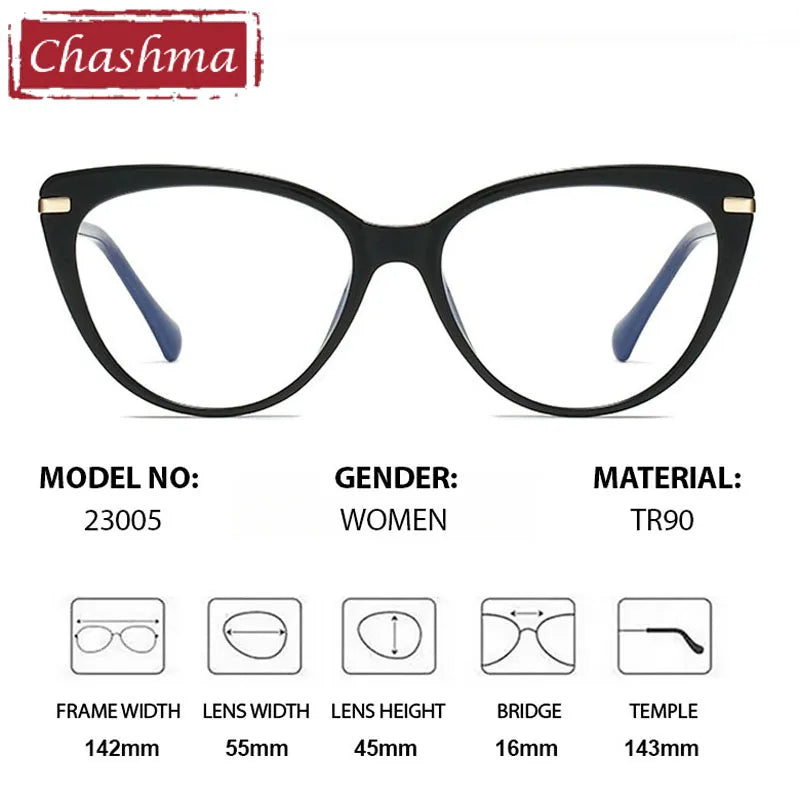 Chashma Women's Full Rim Oval Cat Eye Tr 90 Titanium Eyeglasses 723005