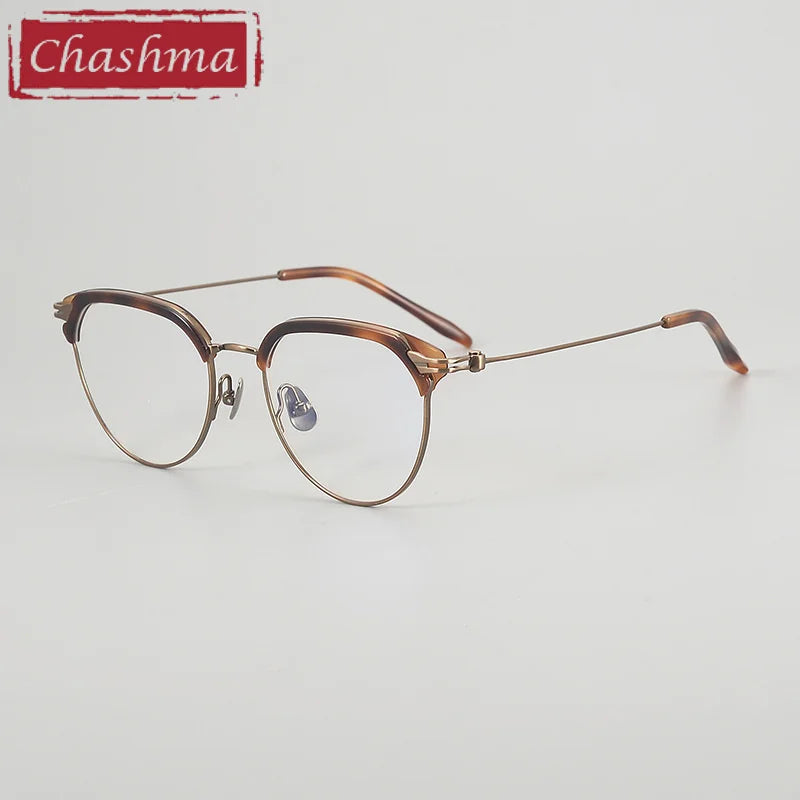 Chashma Unisex Full Rim Oval Round Acetate Titanium Eyeglasses 882410