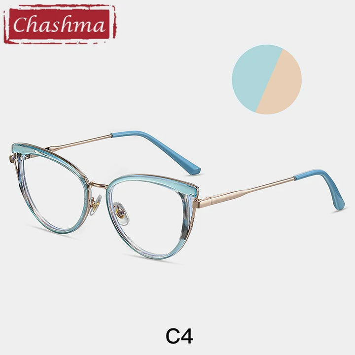 Chashma Women's Full Rim Cat Eye Tr 90 Titanium Eyeglasses 87316 Full Rim Chashma C4  