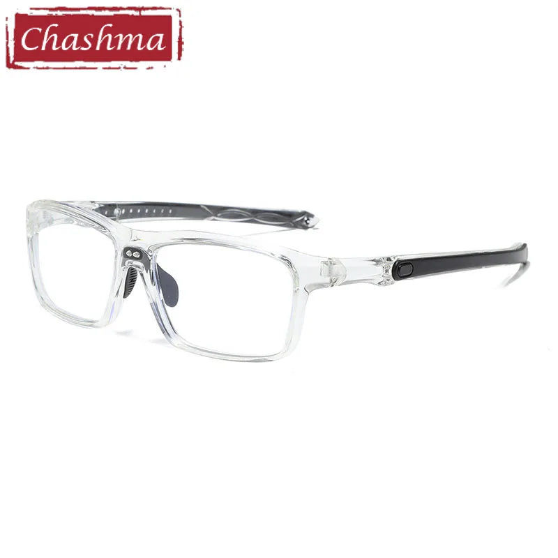 Chashma Unisex Full Rim Square Tr 90 Titanium Sport Eyeglasses 81282 Full Rim Chashma Transparent  