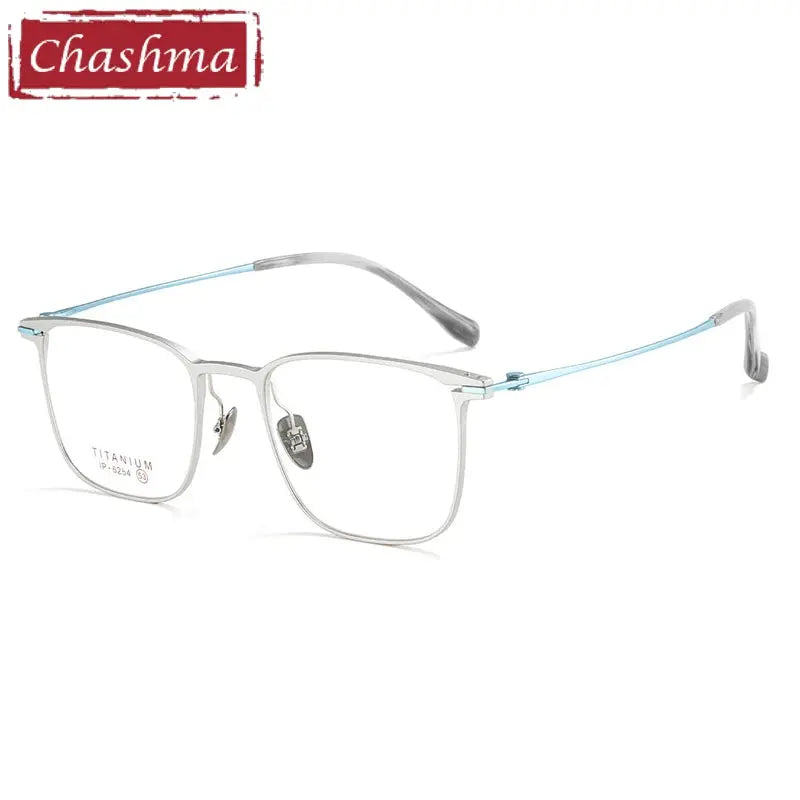 Chashma Ottica Men's Full Rim Square Titanium Eyeglasses 776254 FuzWeb