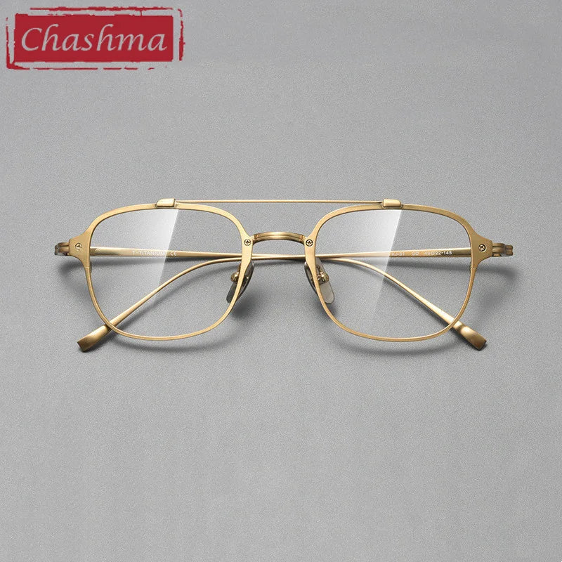 Chashma Men's Full Rim Square Double Bridge Titanium Eyeglasses 778431